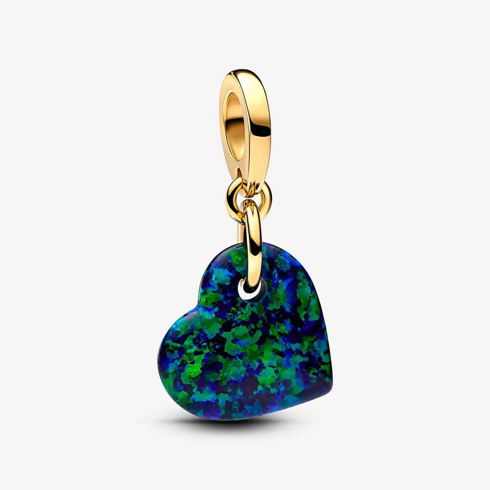 charms zawieszka pandora opalizujące zielone serce 763348c01