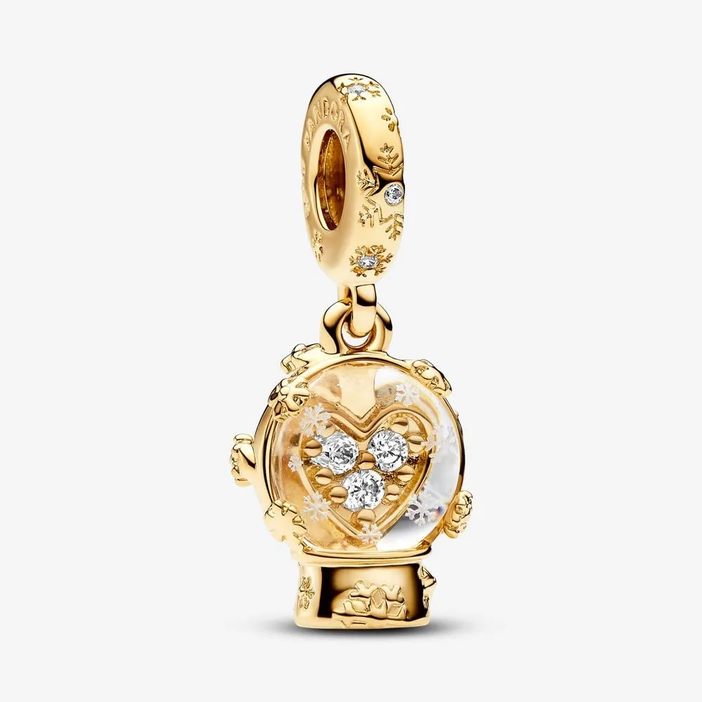charms zawieszka pandora śnieżna kula z motywem serca i płatków śniegu 762825c01