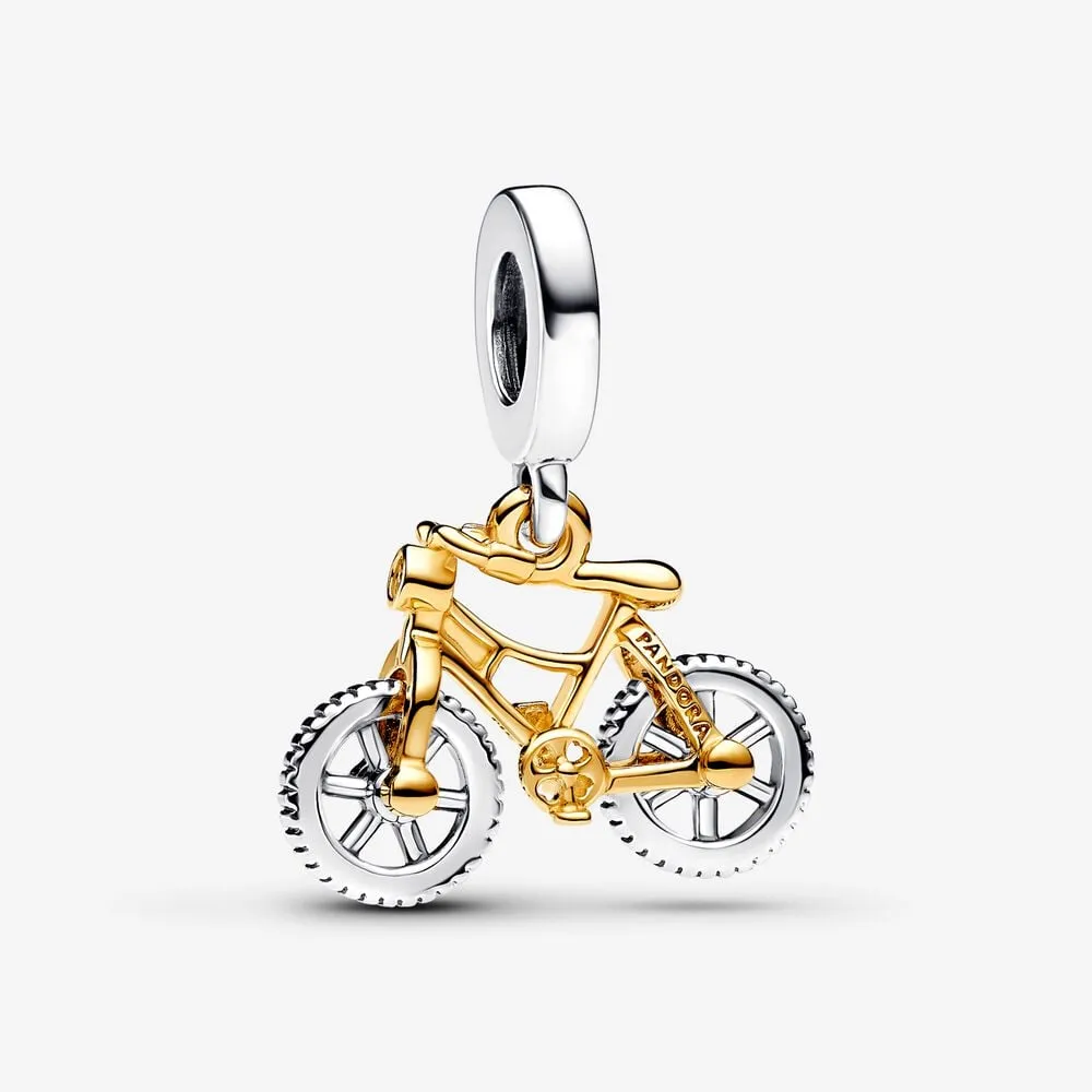 dwutonowy charms zawieszka pandora rower na obracających się kołach 763354c01