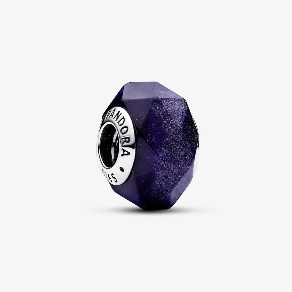 fasetowany charms pandora z niebieskiego szkła murano 792984c00