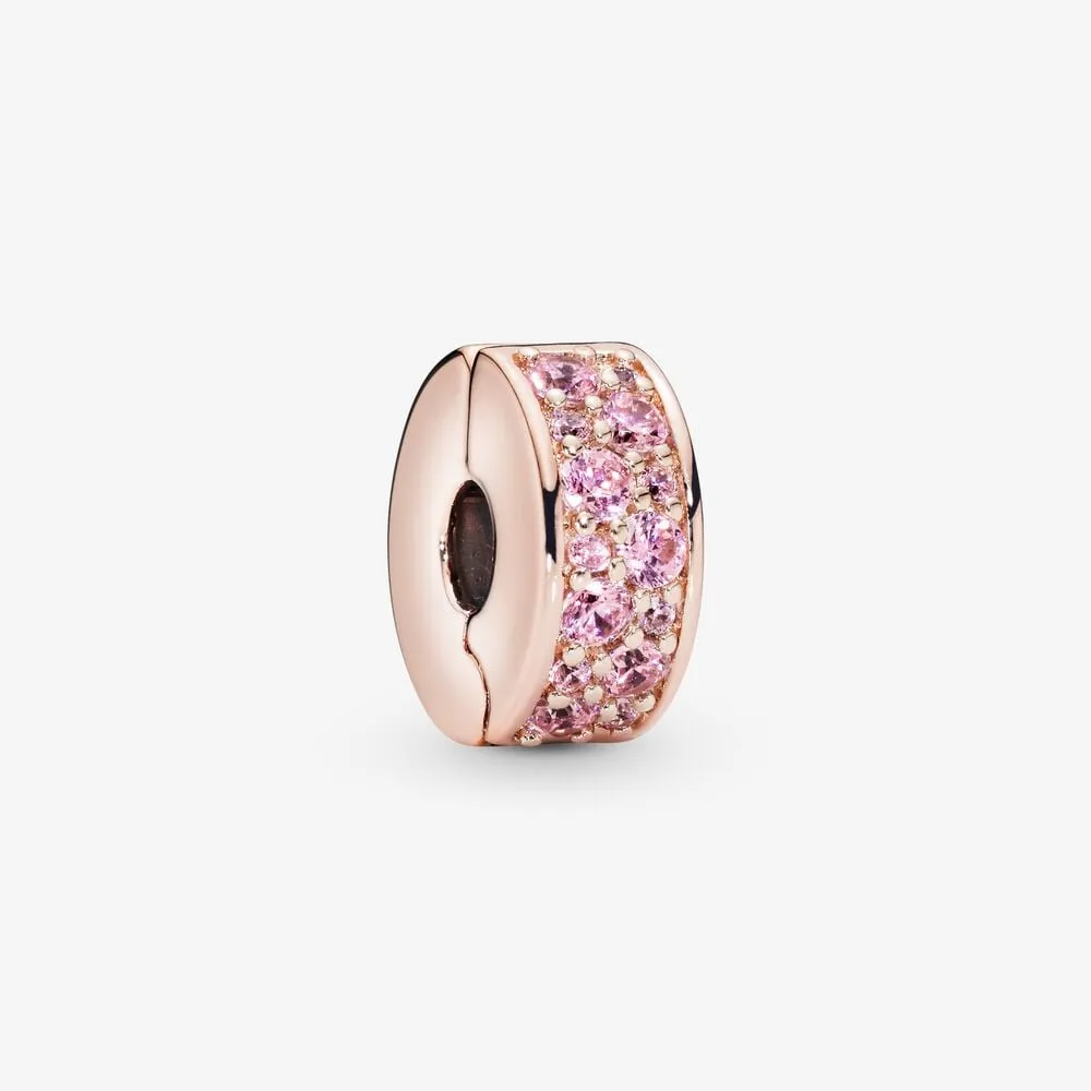 klips pandora różowy szyk pavé 781817pcz