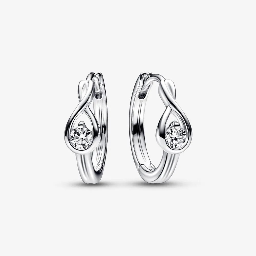 kolczyki pandora infinite lab grown diamond hoop 020 karata srebro próby 925 292412c01