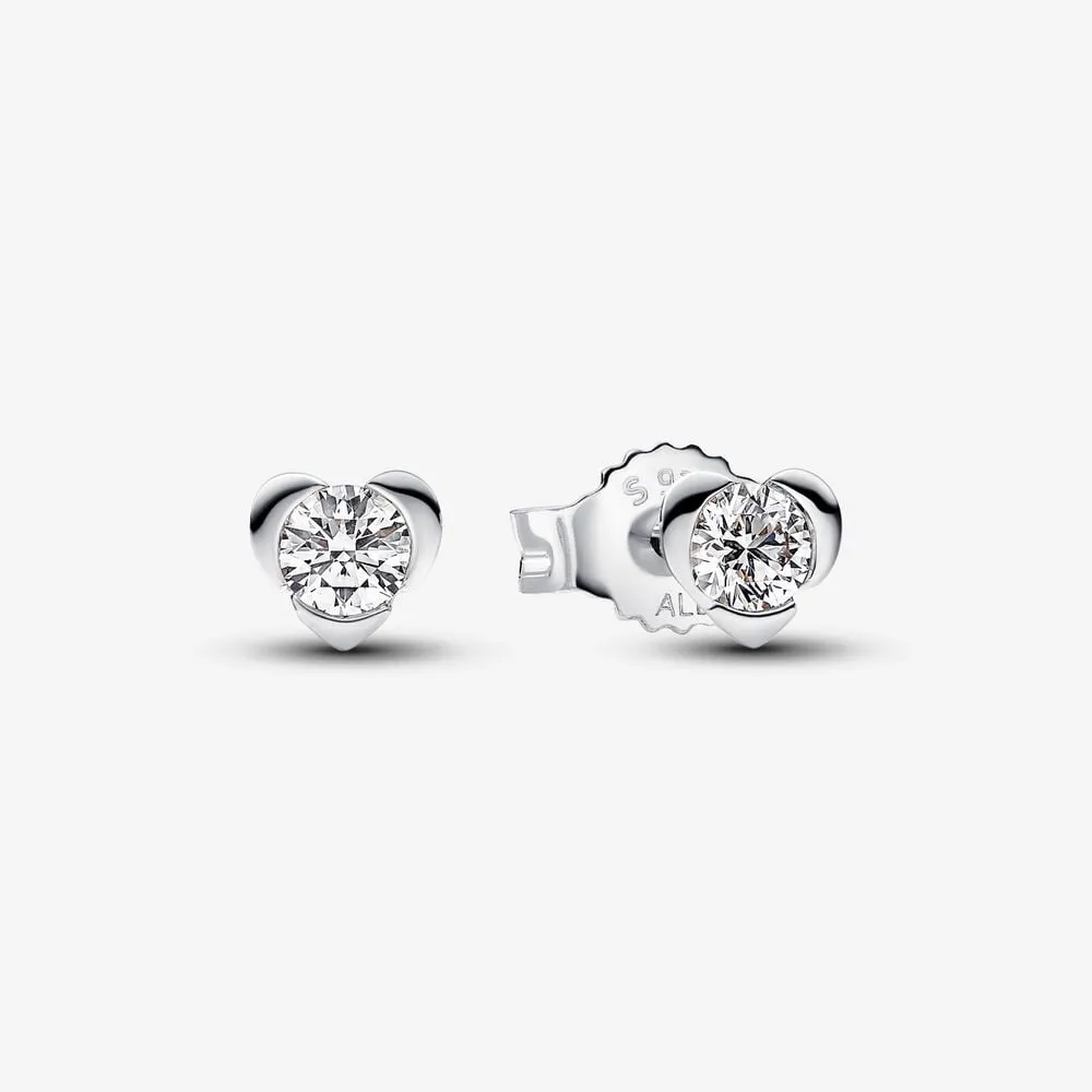 kolczyki pandora talisman lab grown diamond heart 030 karata srebro próby 925 293111c01