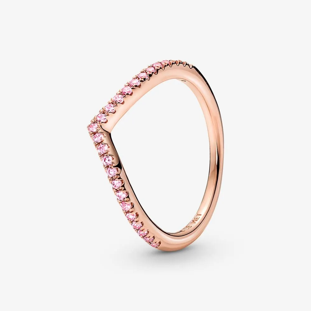 lśniący różowy pierścionek pandora timeless 186316c02