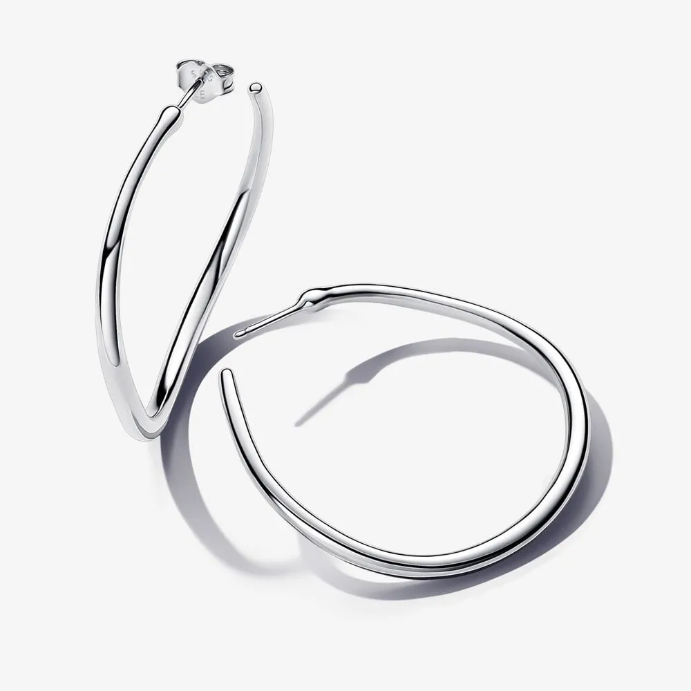 otwarte kolczyki obręcze pandora o rganicznym kształcie 42 mm 293299c00