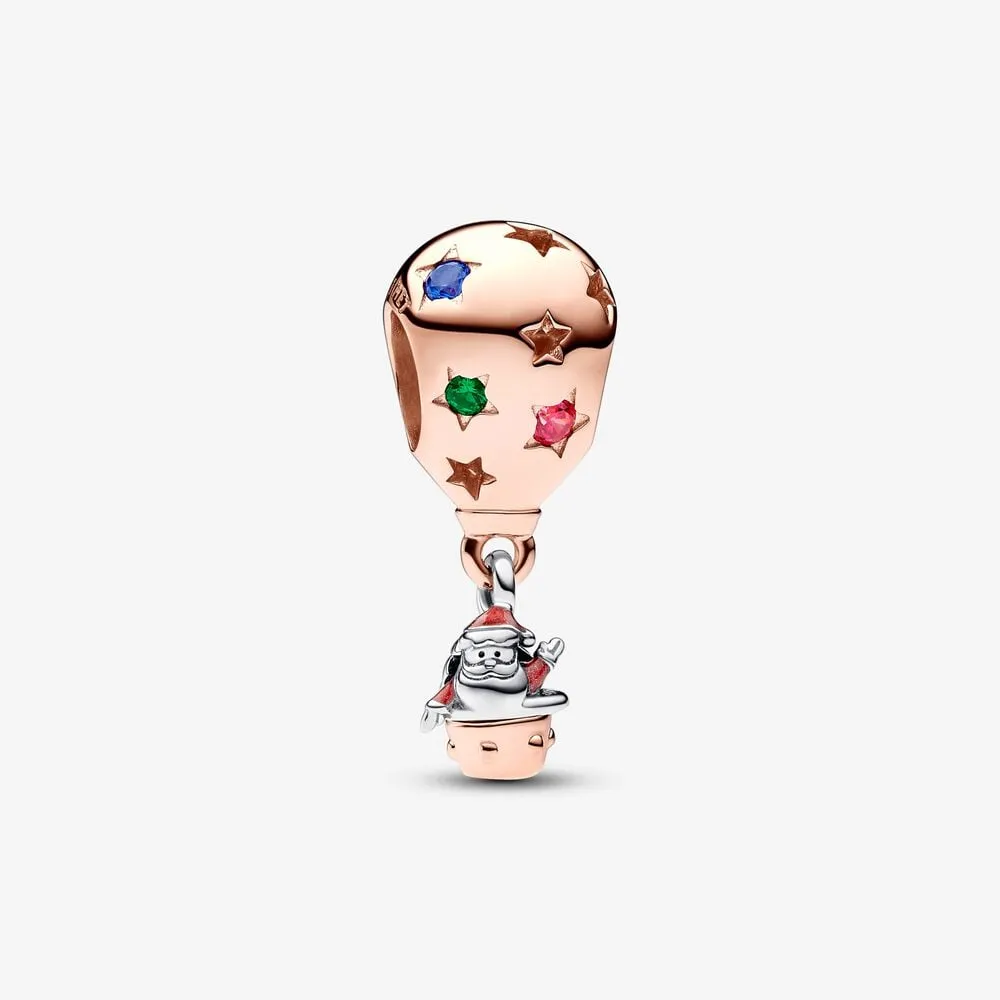 srebrno złoty charms pandora święty mikołaj w balonie 782976c01