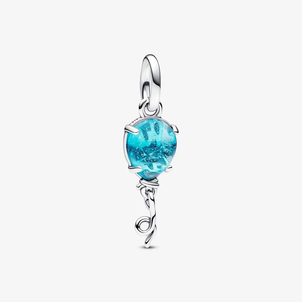 zawieszka pandora balon z błękitnego szkła murano 792792c01